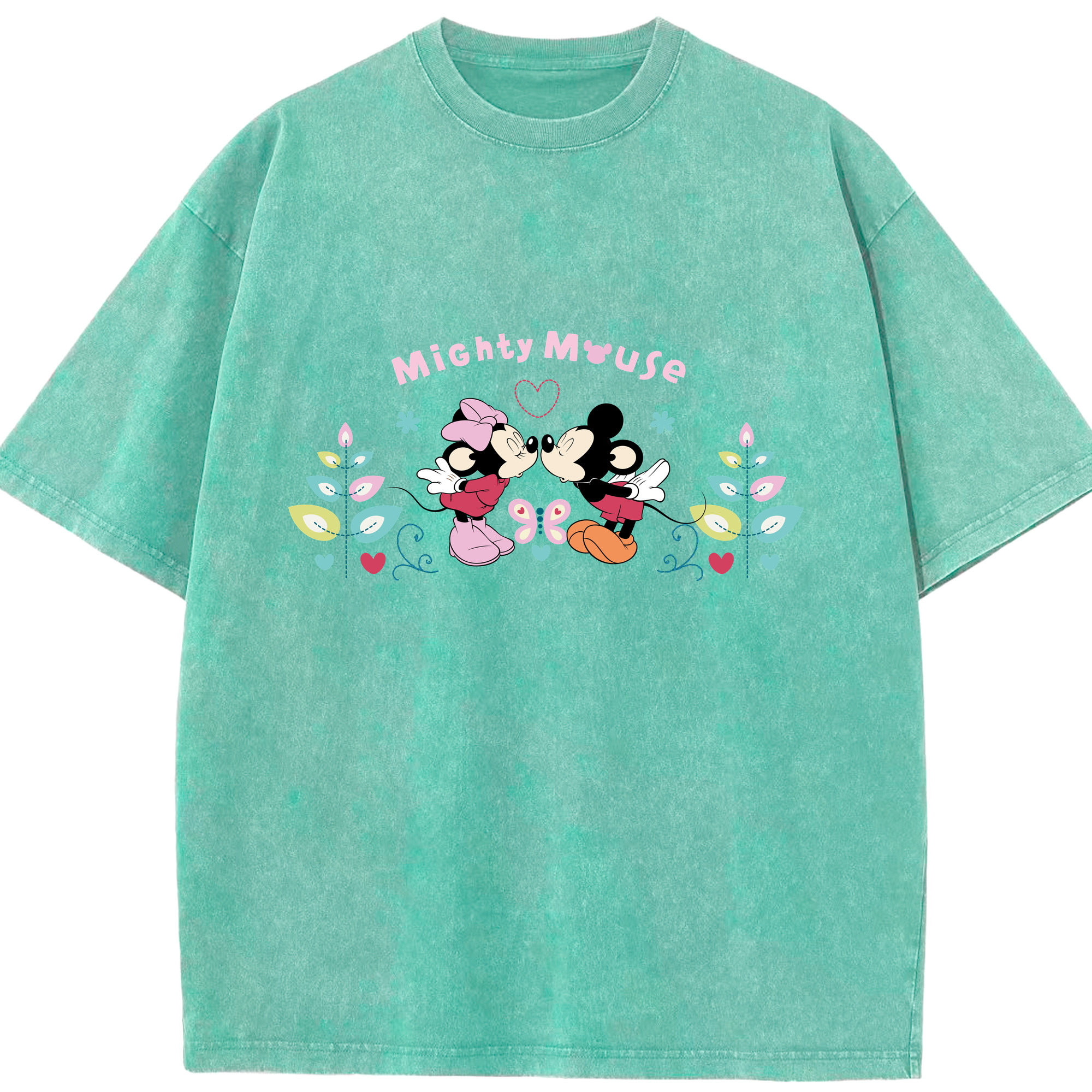 （画像用） ミッキーマウス Mickey Mouse 綿100% ヴィンテージ風 半袖Tシャツ（フロントプリント）